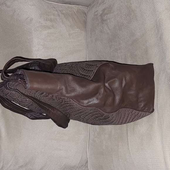 Jana Feifer Purse Leather & Faux Alligator/Crocodile/Snakeskin Print - Picture 2 of 6